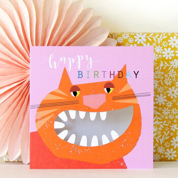 Laser Cut Cat Birthday Card, 3 of 5