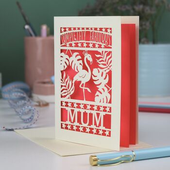 Completely Fabulous Flamingo Papercut Card, 9 of 11
