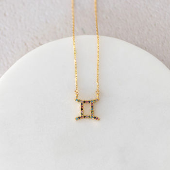 Gold Plated Rainbow Zodiac Necklace, 5 of 8