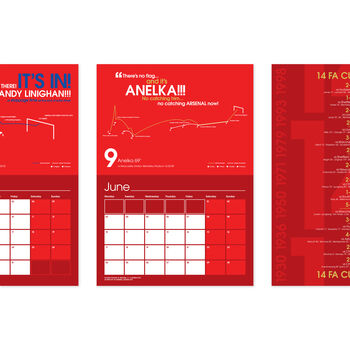 Arsenal 2024 Calendar Gift Set: Sanchez Framed Print, 8 of 12