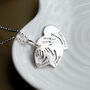 Triple Stacked Hand And Footprint Silver Heart Necklace, thumbnail 2 of 7