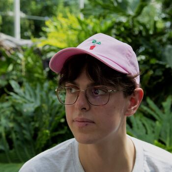 Unisex Hand Embroidered Cap With Houseplant, 4 of 5