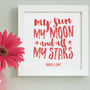 Personalised Valentine Sun, Moon And Stars Framed Print, thumbnail 1 of 11