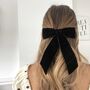 'Holly' Black Velvet Bow Hair Clip, thumbnail 1 of 5