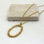 Oval Textured Gold Pendant, thumbnail 1 of 4
