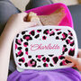 Personalised Pink Leopard Lunch Box For Kids, thumbnail 2 of 2