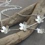 Handmade Silver Sakura Blossom Branch Necklace, thumbnail 1 of 2