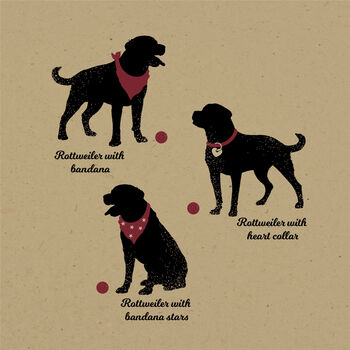 Personalised Rottweiler Print For One Or Two Dogs, 2 of 10