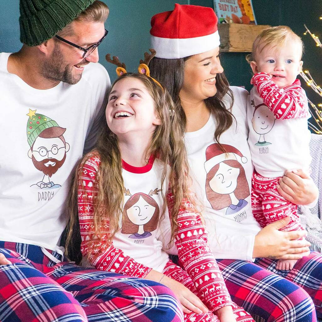 Personalised Family Portrait Christmas Pyjamas, 1 of 12