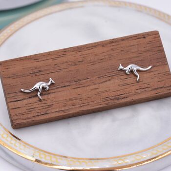 Sterling Silver Kangaroo Stud Earrings, 6 of 10