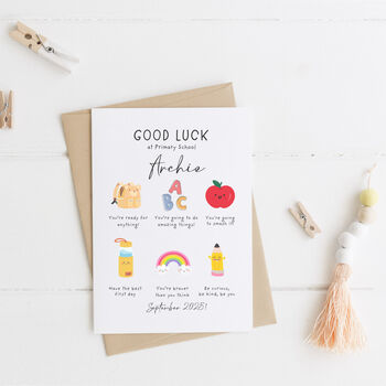Personalised Good Luck Card Back To School, 2 of 2
