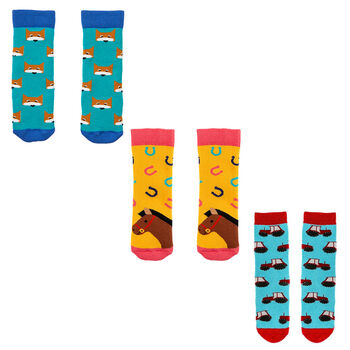 Set Of Three Tots Socks In A Gift Box Fox, 2 of 2