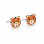 Sterling Silver Tiger Stud Earrings – 8mm X 6mm, thumbnail 4 of 5