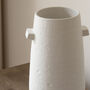 Dimpled Ceramic White Vase With Handles, thumbnail 2 of 3