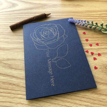 Personalised Gold Foil Rose Flower Birthday Card, 5 of 12