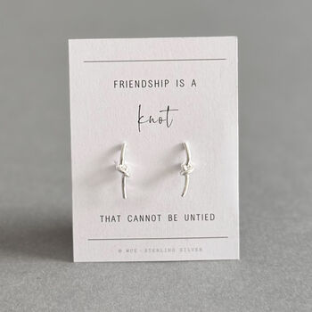 Friendship Knot Sterling Silver Bar Earrings, 8 of 8