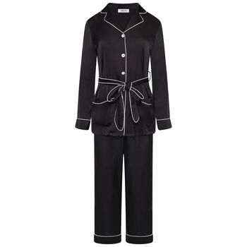 Luxury Personalised Black Silky Pyjamas, 4 of 6