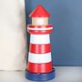 Wooden Lighthouse Stacking Toy And Personalised Bag, thumbnail 4 of 5