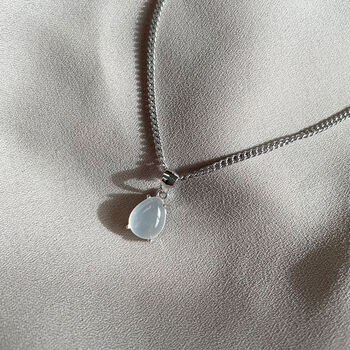 Natural Moonstone Pendant Necklace, 24k Plated, 5 of 6