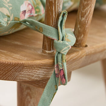 Set Of Two Floral Jardin Seat Pads With Ties, 6 of 6