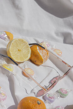 Coral Yellow Hexagon Metal Frame Gradient Sunglasses, 4 of 6