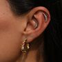 Esme Gemstone Gold Hoop Earrings, thumbnail 2 of 8