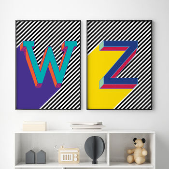 Colourful Bold Alphabet Letters Art Print Gallery Wall, 12 of 12