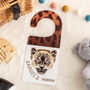 Personalised Safari Leopard Hanging Bedroom Door Sign, thumbnail 1 of 2