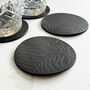Black Animal Print Leather Coasters, thumbnail 2 of 5