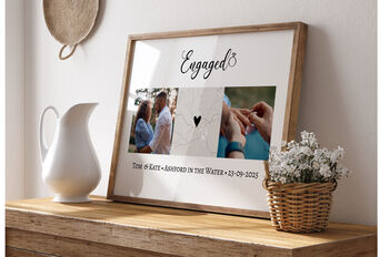 Personalised Engaged Photo Map Print Gift, 2 of 2