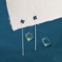 Sterling Silver Sapphire Blue Hydrangea Flower Cz Threader Earrings, thumbnail 1 of 9