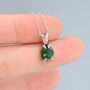 Sterling Silver Emerald Green Pear Cut Cz Necklace, thumbnail 7 of 12