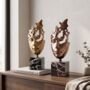 Abstract Face Sculpture Yellow Gold Decorative Bust, thumbnail 7 of 7