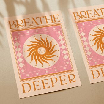 Breathe Deeper, Boho Celestial Sun Art Print, 2 of 3