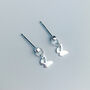 Sterling Silver Love Engraved Butterfly Drop Stud Earrings, thumbnail 3 of 4