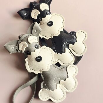 Faux Leather Schnauzer Dog Bag Charm, 3 of 3
