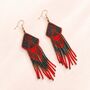 Boho Statement Aztec Beaded Dangle Earrings, thumbnail 1 of 2