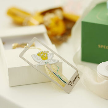Birth Flower Hand Enamelled Bookmark With Engraved Name, 3 of 12