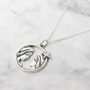 Gemini Zodiac Horoscope Charm Sterling Silver Necklace, 2 of 4