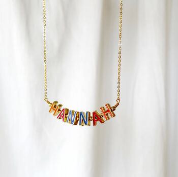Enamel Letter Personalised Necklace, 5 of 12
