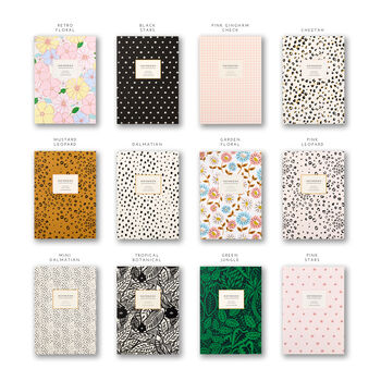 A5 Notebook Mustard Leopard Print Lined Journal, 9 of 9