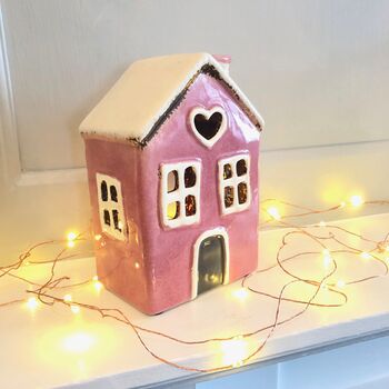 Village Pottery Heart House Tea Light Holder, 4 of 6