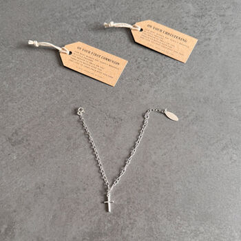 Cross Charm Sterling Silver Bracelet, 3 of 11
