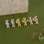Dna Molecular Structure 16 G Flat Back Earrings In Sterling Silver, thumbnail 7 of 11