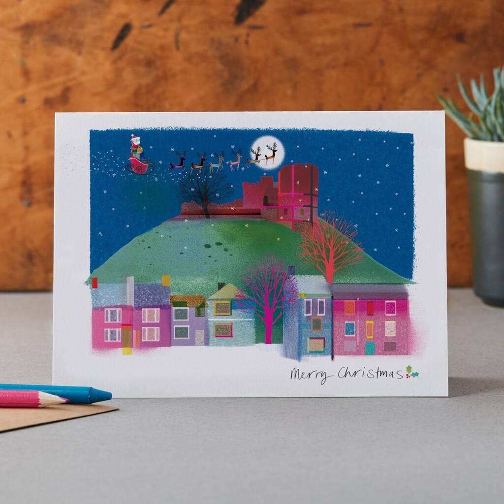 Lewes Castle Sussex Christmas Card By I DREW THIS