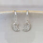 Sterling Silver Mini Moon Textured Earrings, thumbnail 2 of 3