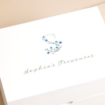 Personalised Floral Initial White Jewellery Box, 2 of 6