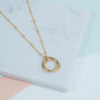 Cordoba Triple Ring Yellow Gold Plated Necklace, thumbnail 1 of 7