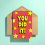 You Did It Celebration Greeting Card Orange, thumbnail 3 of 3