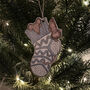 Christmas Mice In Stocking Wooden Tree Decoration, thumbnail 5 of 5